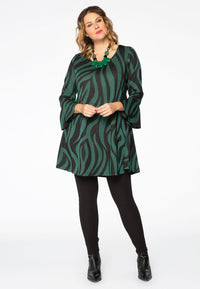 Tunic wide bottom ZEBRA - green - #2