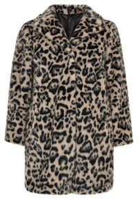 Coat fake fur LEOPARD - grey - #4