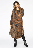 Blouse-jurk ruches LEOPARD - brown - #2