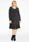 Dress frilled bottom CIRCLES - black
