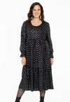 Dress ruffled SPOTS - black 