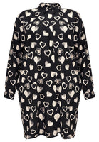 Blouse-dress HEARTS - black  - #4