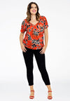Shirt double V-neck MIX PRINT - red - #2