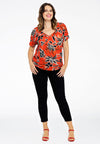 Shirt double V-neck MIX PRINT - red