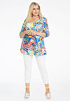 Tunic flare FLORAL - blue