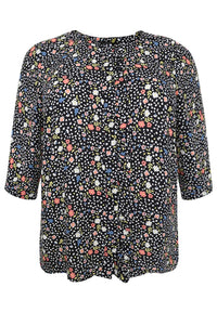 Blouse FLOWER RAIN - black - #4