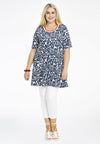Tunic wide bottom LEAVES - blue