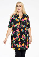 Tunic wide bottom BLOOMY - black  - #1