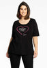 T-Shirt relax 'a women's heart' - black 