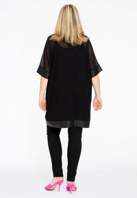 Tunic wide mousse / fake leather - black - #3