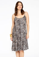 Spaghetti dress LEOPARD - brown - #1