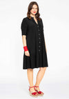 Dress frilled grandad collar DOLCE - black