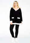 Pullover contrasting borders - black