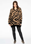Pullover v-neck TIGER - brown