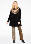 Tunic wide bottom sequins LEOPARD - black