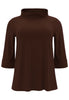 Shirt A-line turtle neck DOLCE - brown - #4