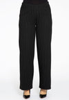 Trousers wide PINSTRIPE - black