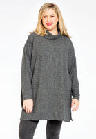 Pullover high neck RIB - grey  - #1