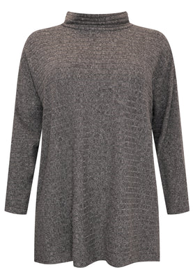 Pullover high neck RIB - grey  - #3