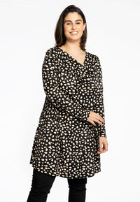 Tunic wide bottom waterfall STONES - black - #1