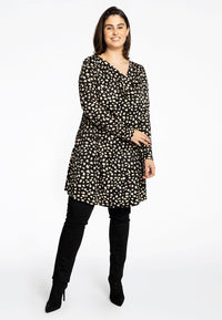 Tunic wide bottom waterfall STONES - black - #2