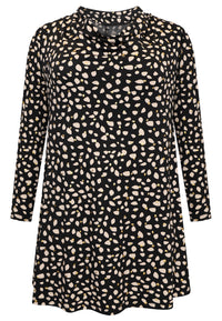 Tunic wide bottom waterfall STONES - black - #4