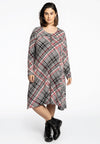 Dress A-line CHECK - black