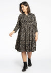 Dress ruffled STONES - black