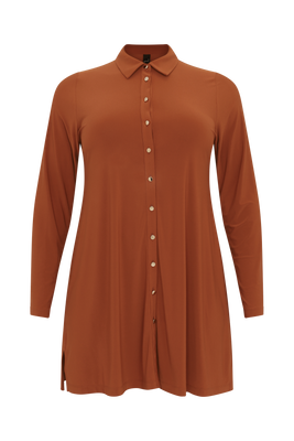 Blouse gold buttons DOLCE - mid brown - #3