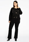 Sweater strass Cube - black