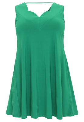 Singlet wide bottom V-neck DOLCE - green  - #3