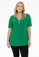 Tunic flare buttoned V-neck DOLCE - green  - #1