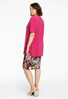 Tunic flare buttoned V-neck DOLCE - pink - #3