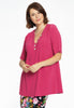 Tunic flare buttoned V-neck DOLCE - pink