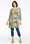 Tunic wide bottom frill FLOWERY - black
