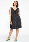 Dress lace neckline POLKADOT - black