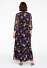 Dress bow neck FLOWERDOT - black  - #3