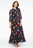 Dress bow neck FLOWERDOT - black  - #2