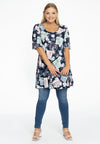 Tunic wide bottom STAMPS - blue