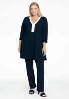 Tunic wide bottom V-neck BUBLÉ - blue - #2