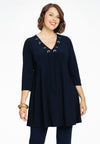 Tunic wide bottom ribbon DOLCE - blue