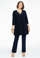 Tunic wide bottom ribbon DOLCE - blue - #2