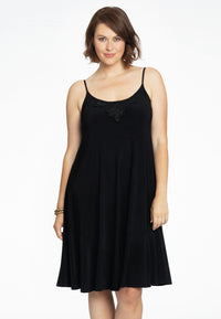 Dress spaghetti lace neck DOLCE - black - #1