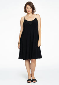 Dress spaghetti lace neck DOLCE - black - #2