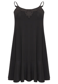 Dress spaghetti lace neck DOLCE - black - #4