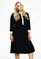 Dress contrast collar DIAGONAL - black  - #1