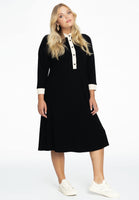 Dress contrast collar DIAGONAL - black  - #2