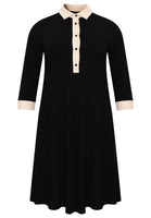 Dress contrast collar DIAGONAL - black  - #4