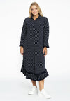 Dress with ruffles and lace POLKADOT - blue
