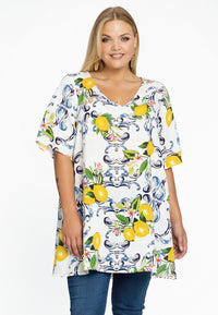 Tunic V-neck LEMON - white - #1